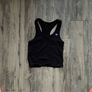 Champion Champs Black Cropped Tank Top